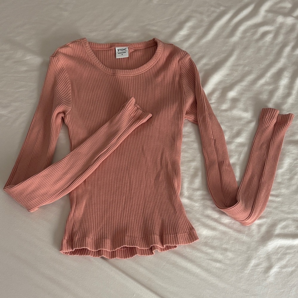 STOIC Women's Pink Ribbed Crop Top